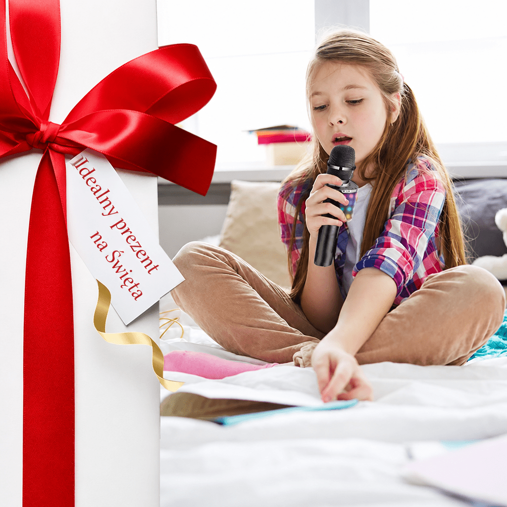 Mikrofon do Karaoke Bluetooth 4 w 1 z Głośnikiem i Efektem LED – Bezprzewodowy Mikrofon z Nagrywaniem