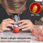 Mikroskop Kieszonkowy Ręczny 60x-120x z Oświetleniem LED – Przenośny do Obserwacji Detali 