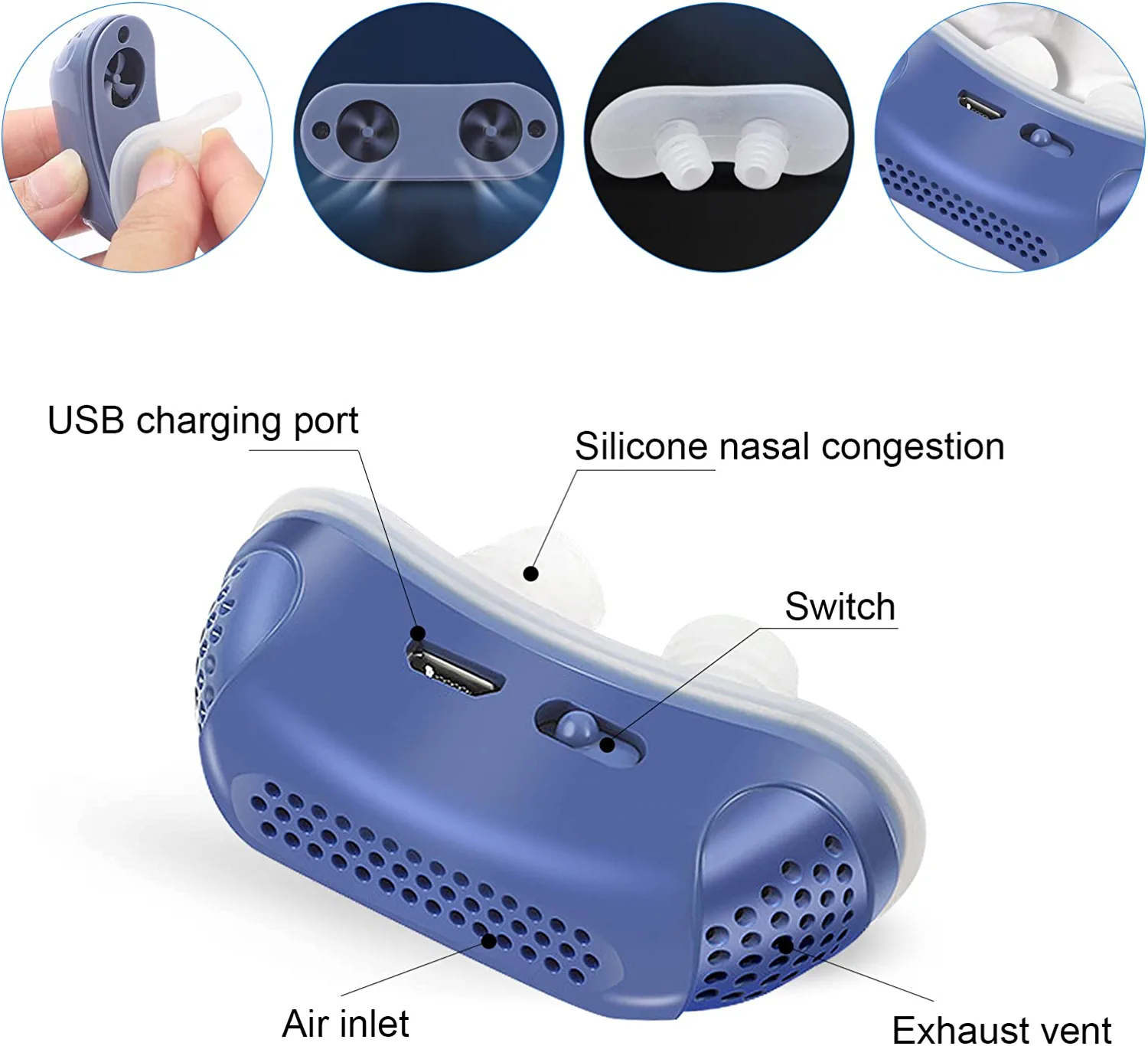 Mini CPAP do Podróży - Urządzenie do Bezdechu Sennego i Chrapania z USB 1