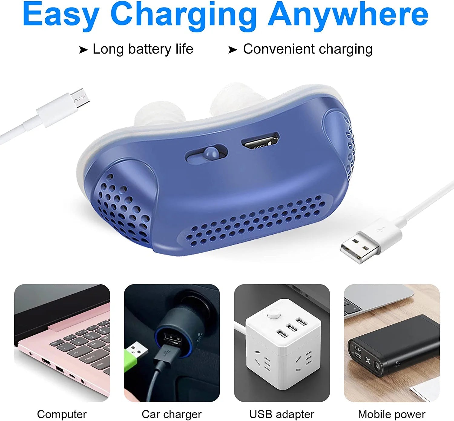 Mini CPAP do Podróży - Urządzenie do Bezdechu Sennego i Chrapania z USB 2