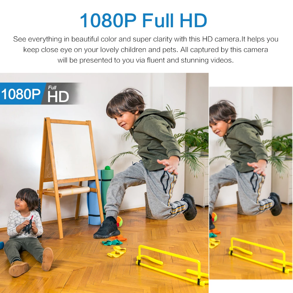 Mini Kamera HD IP WiFi 1080P Z Noktowizorem I Szerokokątnym Obiektywem 4