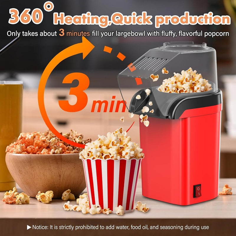 Mini Maszyna Do Popcornu 1200W - Bezolejowe Urządzenie Do Robienia Popcornu 1
