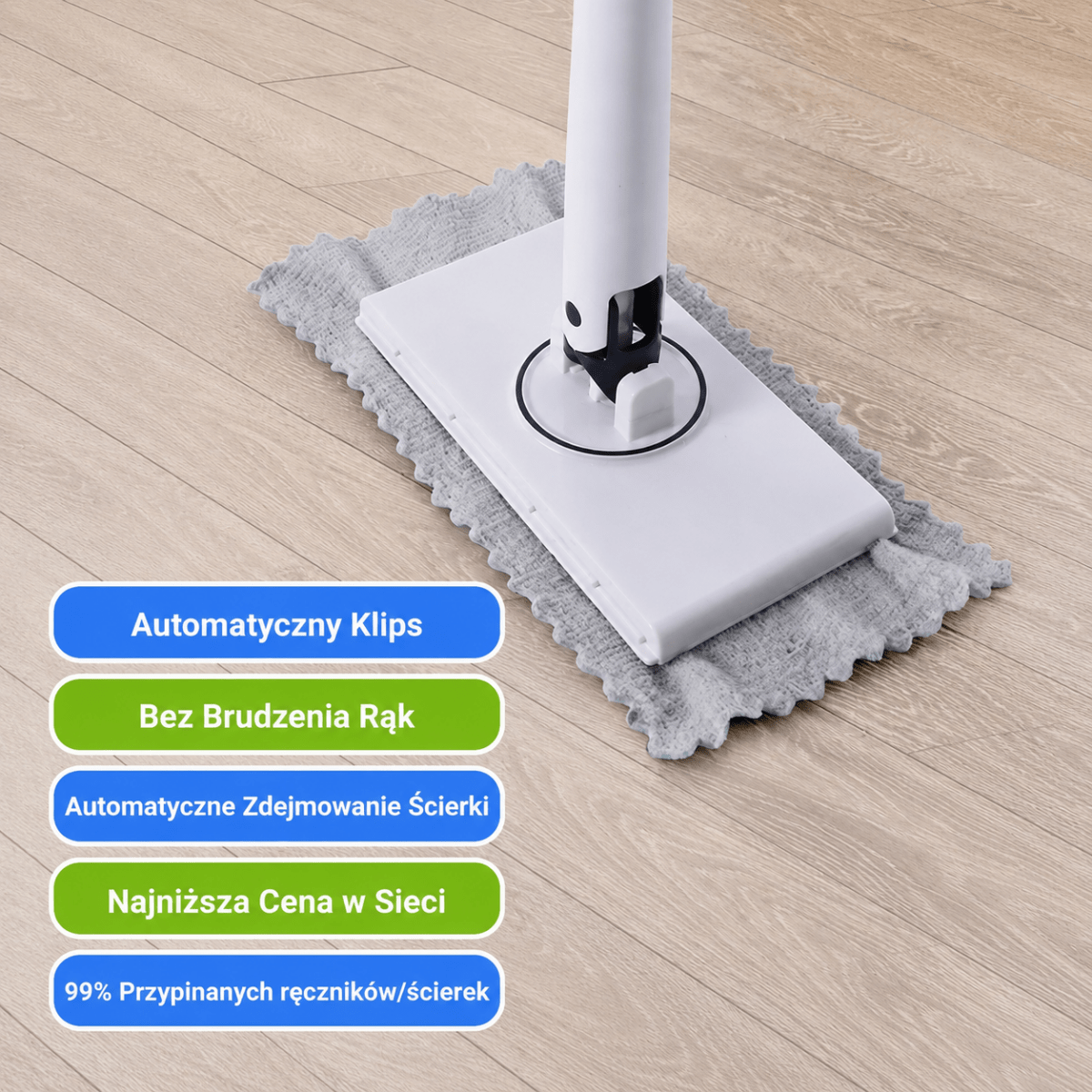 Mini Mop Automatyczny z Klipsem – Obrotowa Głowica 360° do Łatwego Czyszczenia 8