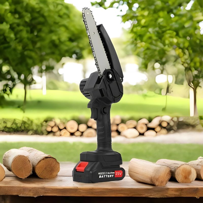 Mini Piła Łańcuchowa 6-Calowa na Akumulator z Ergonomicznym Uchwytem 0