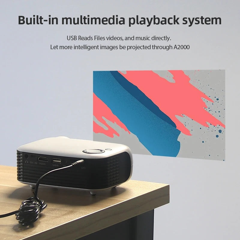 Mini Projektor Przenośny HD 1000 Lumenów z HDMI – Rzutnik Multimedialny do Domu i Podróży 1