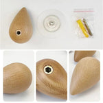 Minimalistyczny Uchwyt Ścienny z Litego Drewna Bukowego - Hak w Kształcie Kropli Wody 2