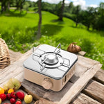 Mocna Gazowa Kuchenka Kempingowa 2800 W z Regulowanym Palnikiem i Antypoślizgową Podstawą 0