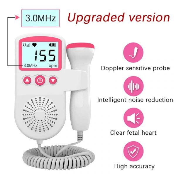 Monitor Tętna Płodu Doppler – Sonda 3 MHz, Podświetlany Wyświetlacz LCD, Trzy Tryby Pracy 7