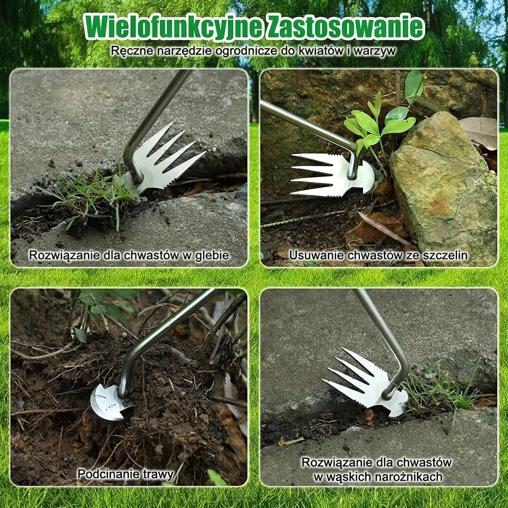 Motyczka do Pielenia Chwastów – Stal Manganowa, Ergonomiczny Uchwyt, 4 Zęby 6