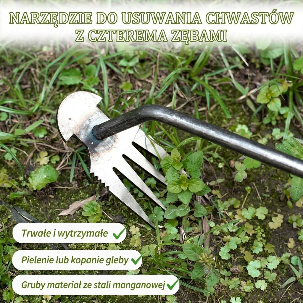 Motyczka do Pielenia Chwastów – Stal Manganowa, Ergonomiczny Uchwyt, 4 Zęby 7