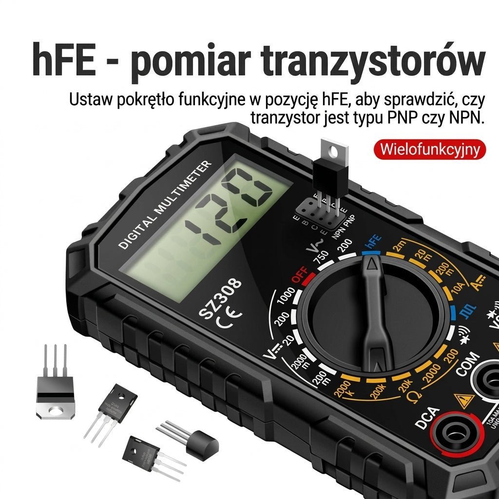 Multimetr Cyfrowy z Funkcją Testu Diody – Miernik Elektryczny do Pomiaru Napięcia i Prądu 6