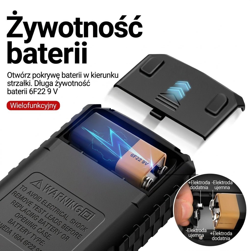Multimetr Cyfrowy z Funkcją Testu Diody – Miernik Elektryczny do Pomiaru Napięcia i Prądu 5