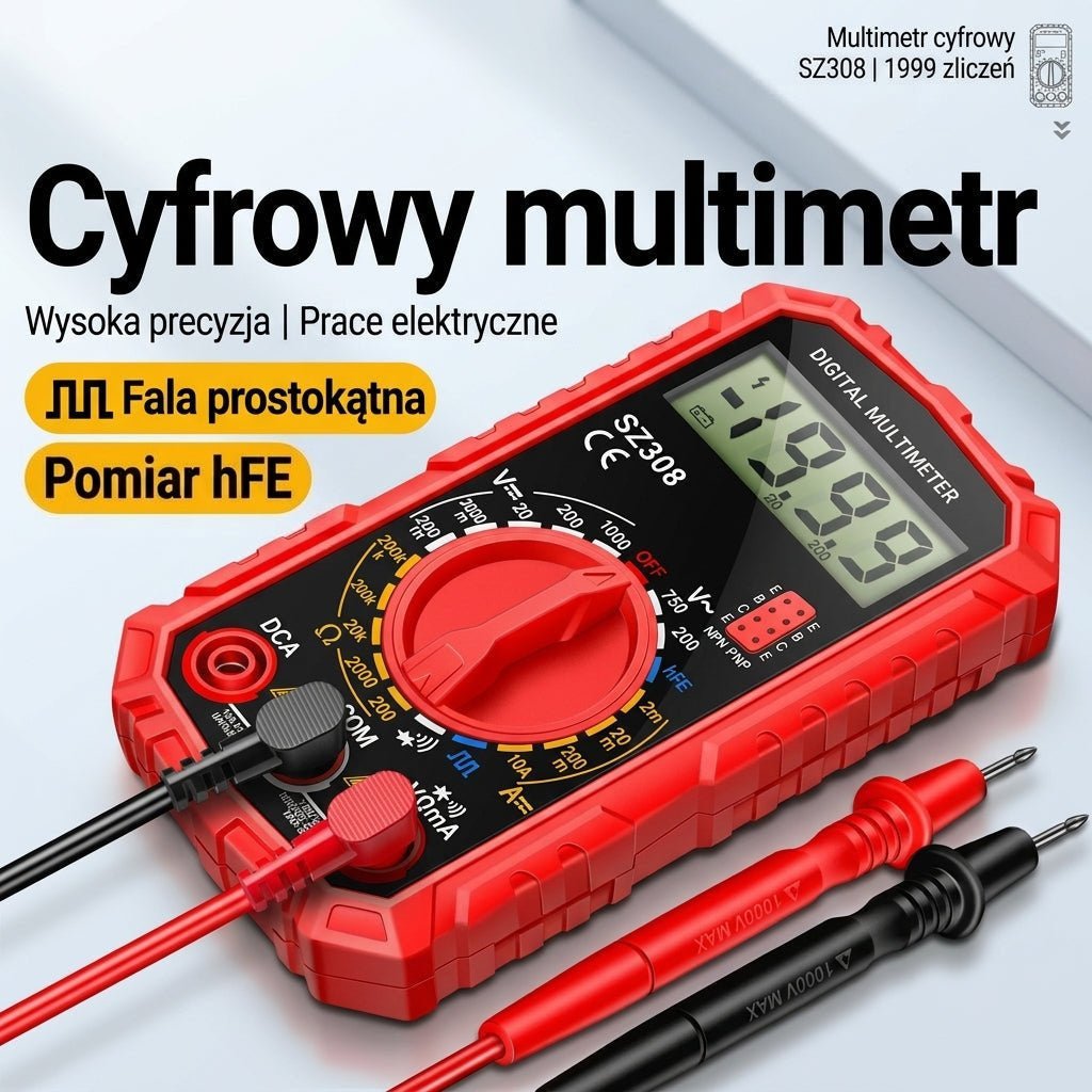 Multimetr Cyfrowy z Funkcją Testu Diody – Miernik Elektryczny do Pomiaru Napięcia i Prądu 4