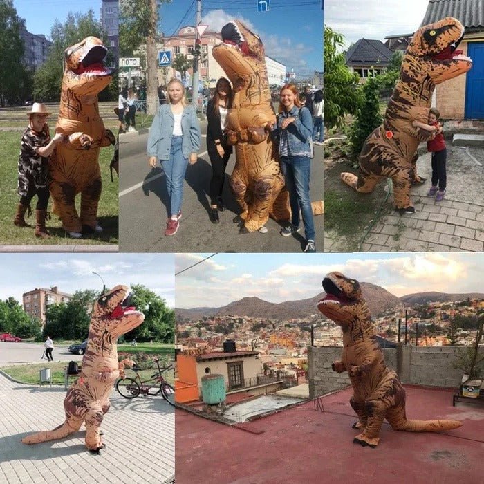 Nadmuchiwany Kostium T-Rexa z Wentylatorem – Pełne Zakrycie Ciała na Imprezy Kostiumowe 1