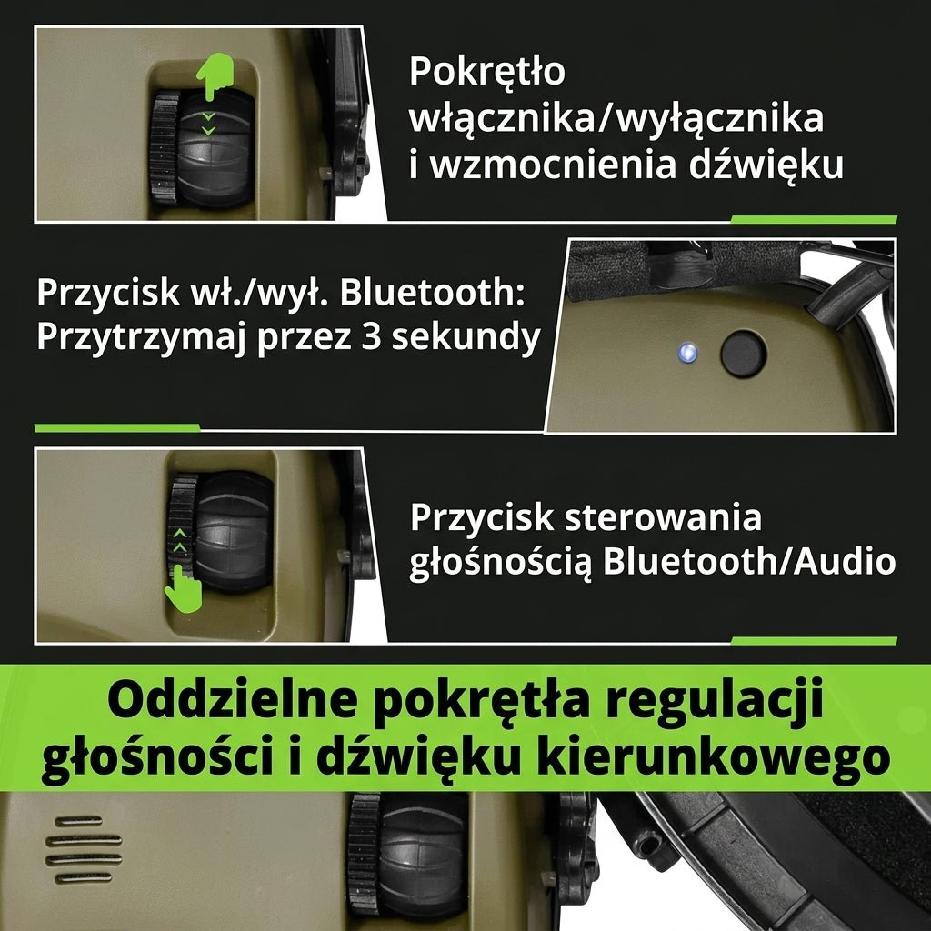 Nauszniki Ochronne z Redukcją Hałasu 22 dB i Bluetooth 5.0 – Wzmocnienie Dźwięku 4x, do Strzelania 6