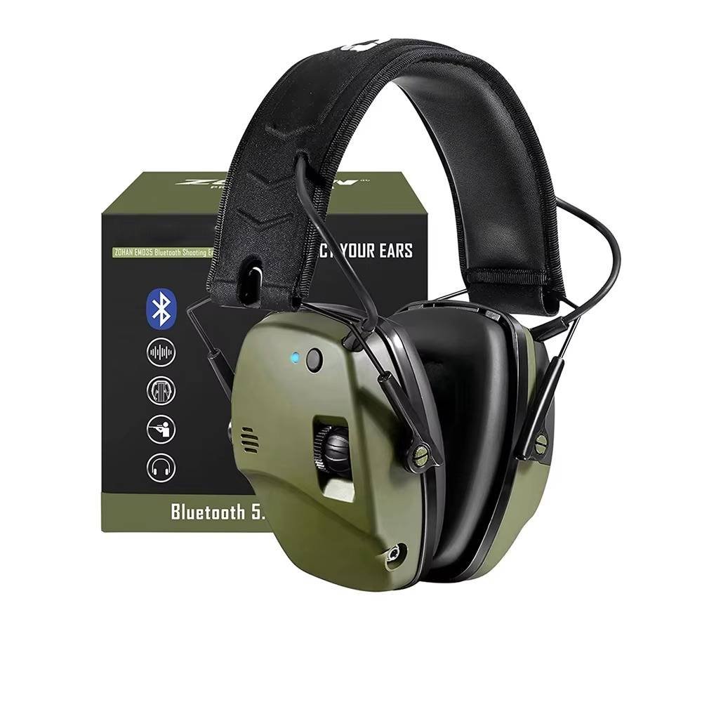 Nauszniki Ochronne z Redukcją Hałasu 22 dB i Bluetooth 5.0 – Wzmocnienie Dźwięku 4x do Strzelania 1
