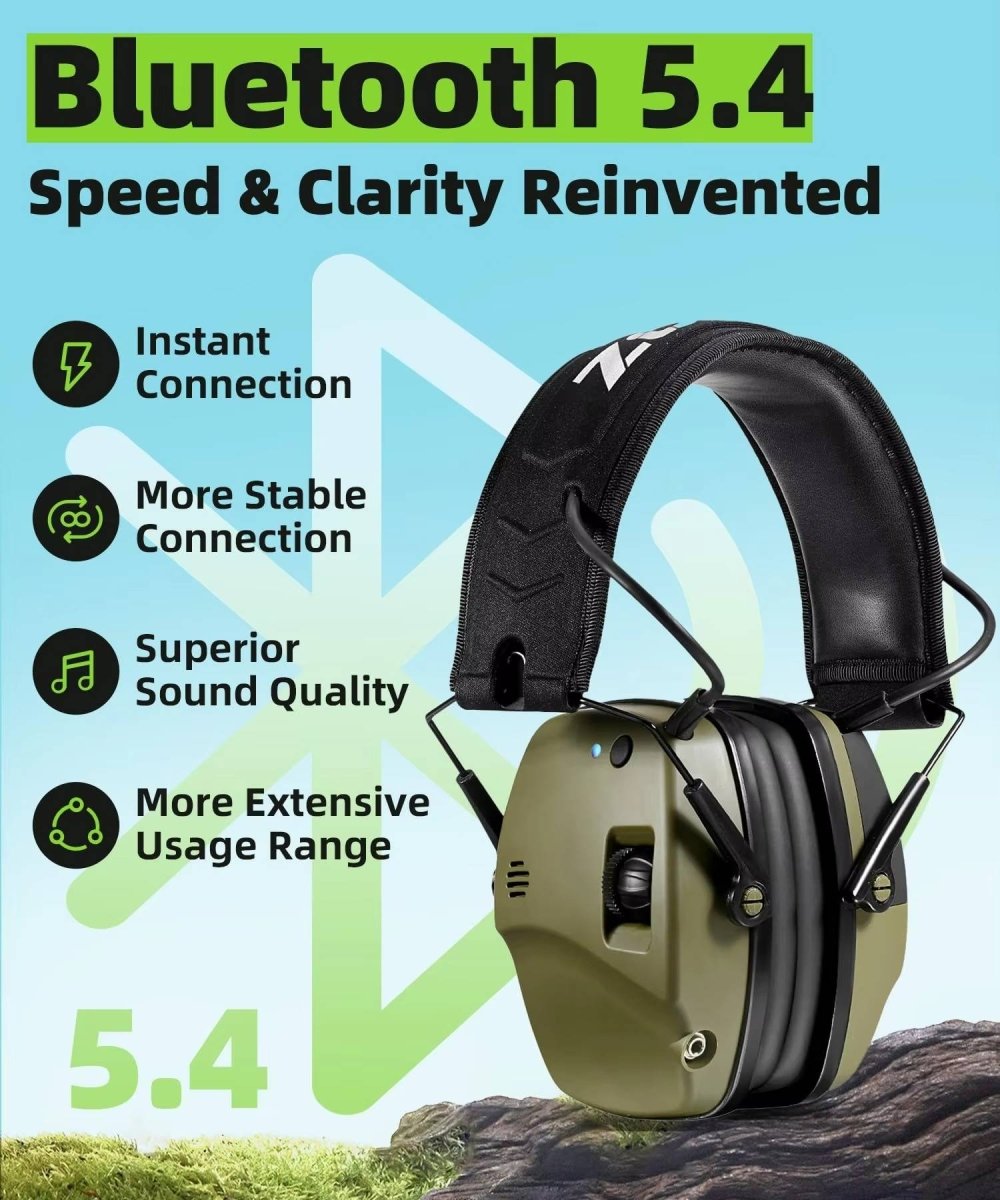 Nauszniki Ochronne z Redukcją Hałasu 22 dB i Bluetooth 5.0 – Wzmocnienie Dźwięku 4x do Strzelania 3