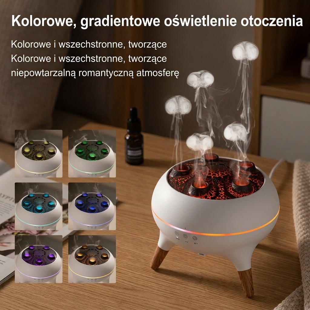 Nawilżacz Powietrza 250 ml z Dyfuzorem Olejków do Sypialni i Biura – Zdalne Sterowanie, Timer 10