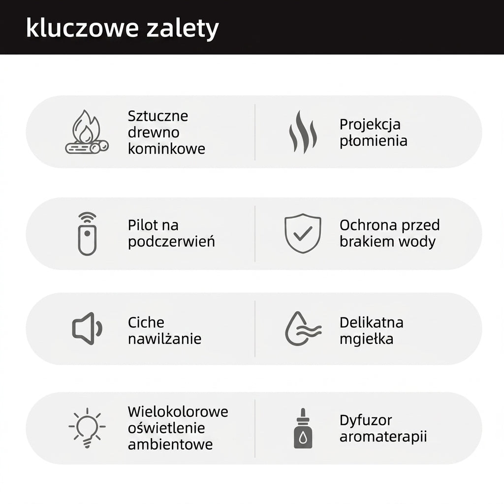 Nawilżacz Powietrza z Dyfuzorem Aromaterapii i Efektem Płomienia – 150 ml do 10 m² 15