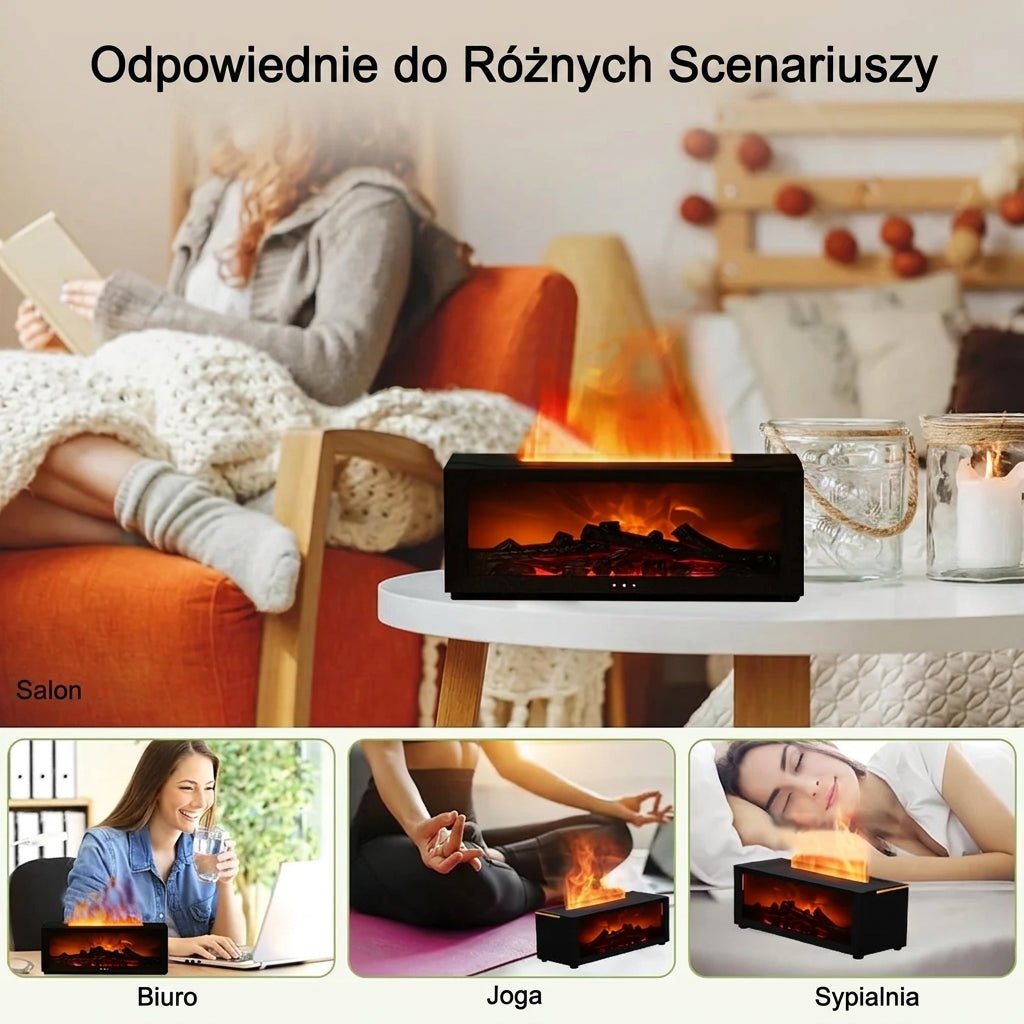 Nawilżacz Powietrza z Dyfuzorem Aromaterapii i Efektem Płomienia – 150 ml do 10 m² 9