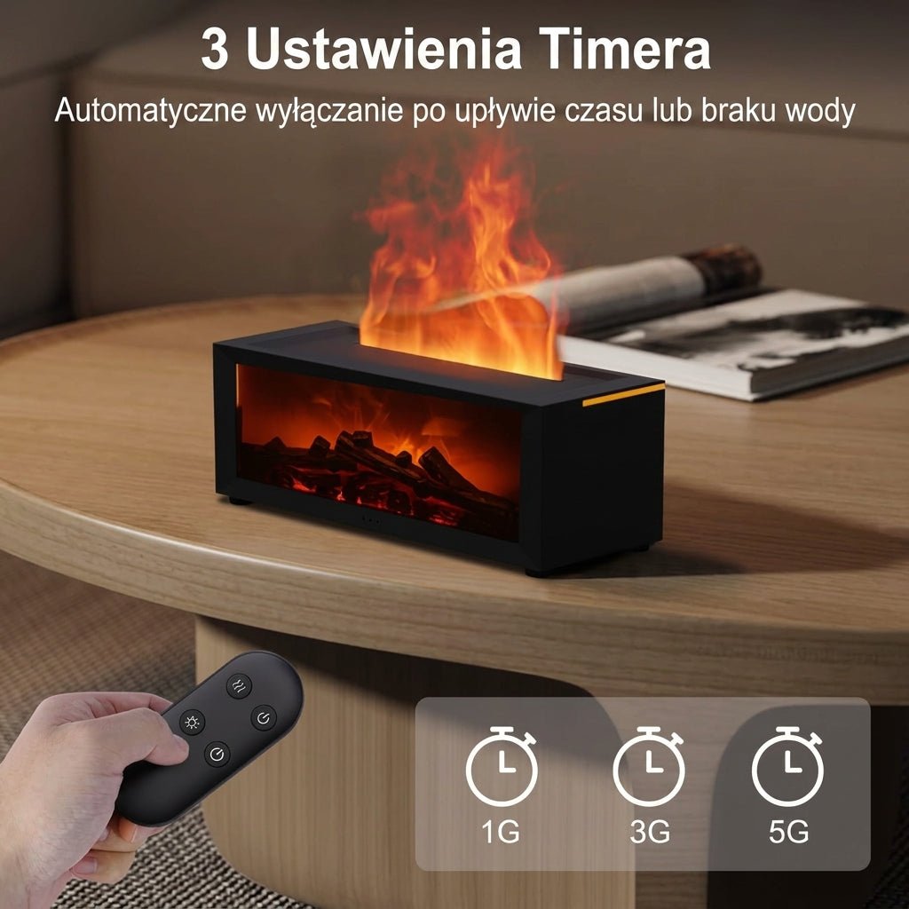 Nawilżacz Powietrza z Dyfuzorem Aromaterapii i Efektem Płomienia – 150 ml do 10 m² 14