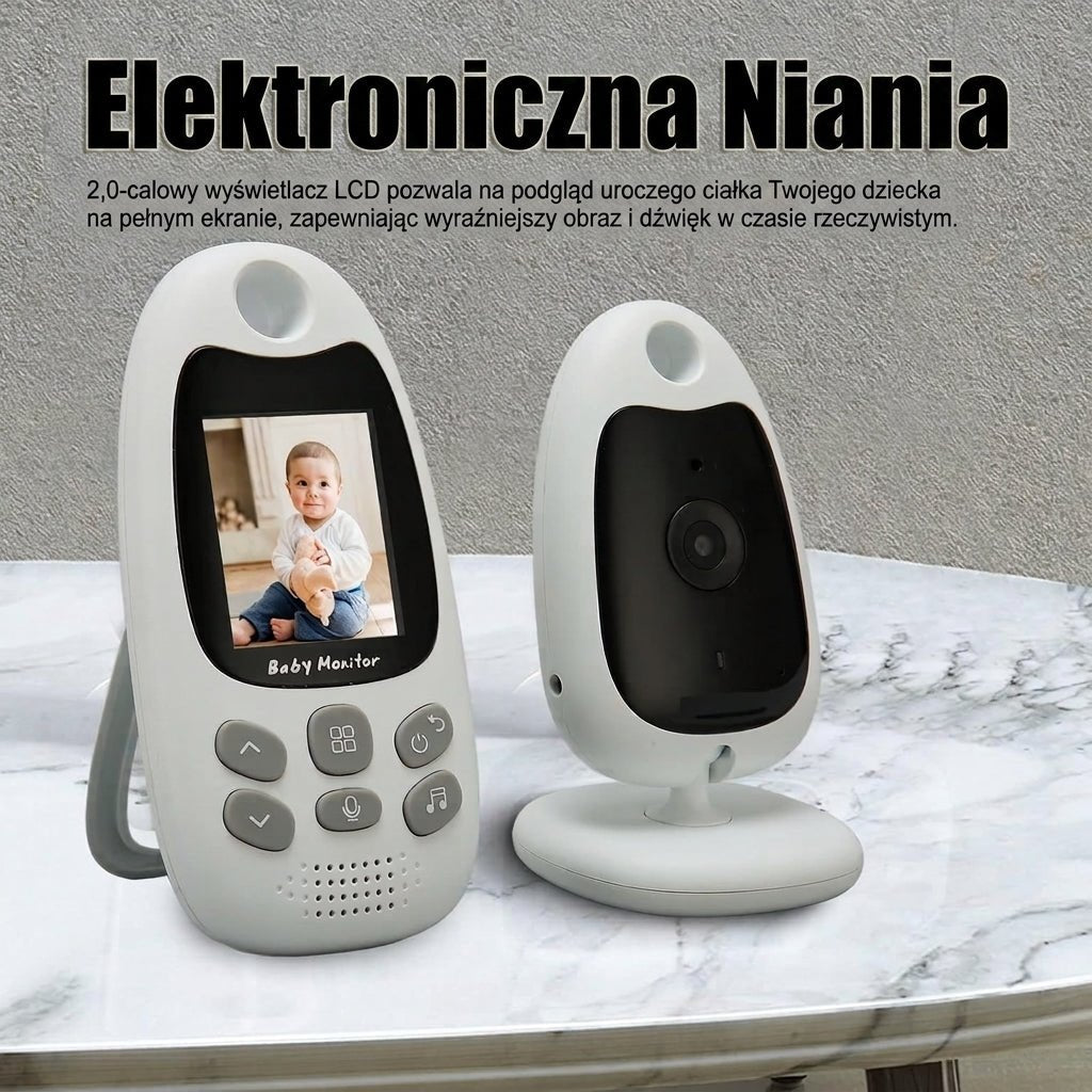 Niania Wideo z Noktowizorem i Dwukierunkową Komunikacją – Bezprzewodowy Monitor Dziecięcy 300m 2
