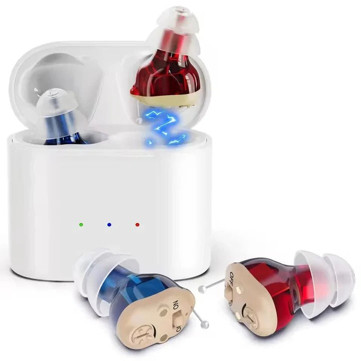 Niewidoczne Cyfrowe Aparaty Słuchowe Ładowane, Ergonomiczne z Redukcją Szumów 0