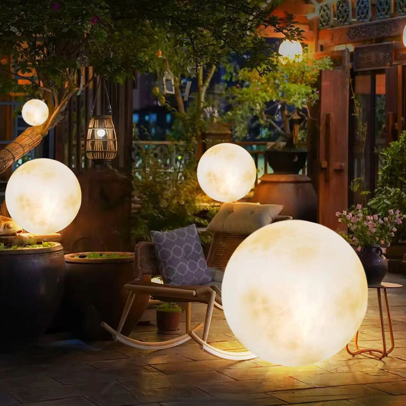 Nowoczesna Lampa Ogrodowa Moon - Solarne Oświetlenie LED, Minimalistyczny Design
