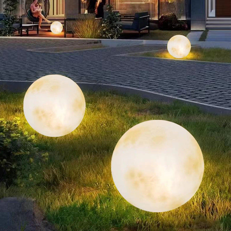 Nowoczesna Lampa Ogrodowa Moon - Solarne Oświetlenie LED, Minimalistyczny Design