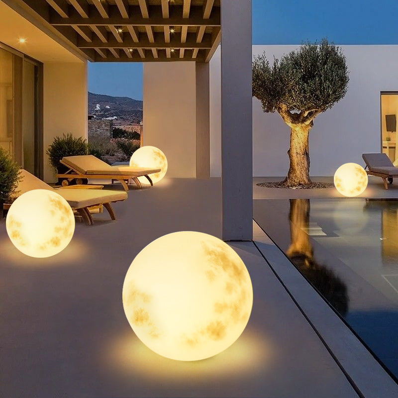 Nowoczesna Lampa Ogrodowa Moon - Solarne Oświetlenie LED, Minimalistyczny Design