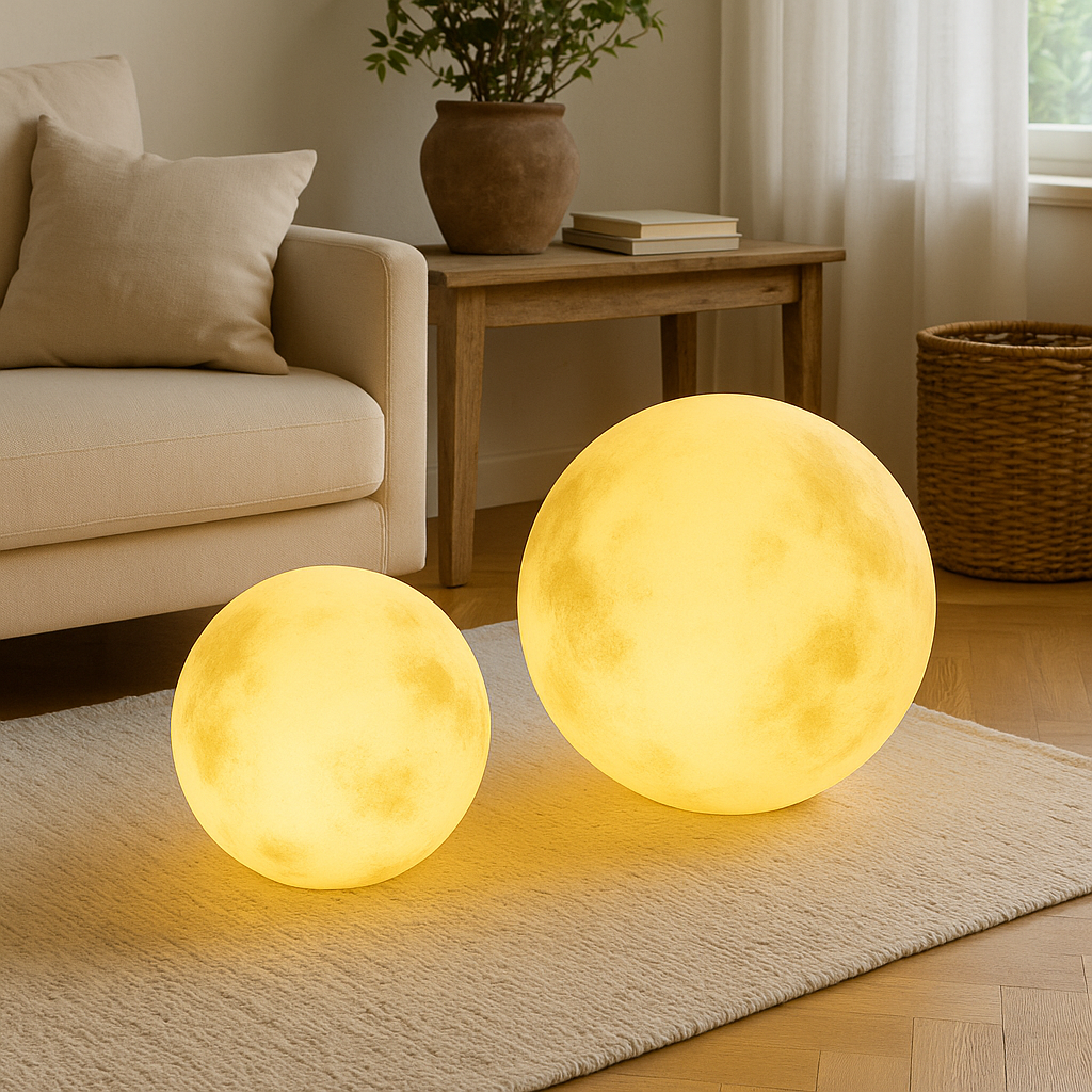 Nowoczesna Lampa Ogrodowa Moon - Solarne Oświetlenie LED, Minimalistyczny Design