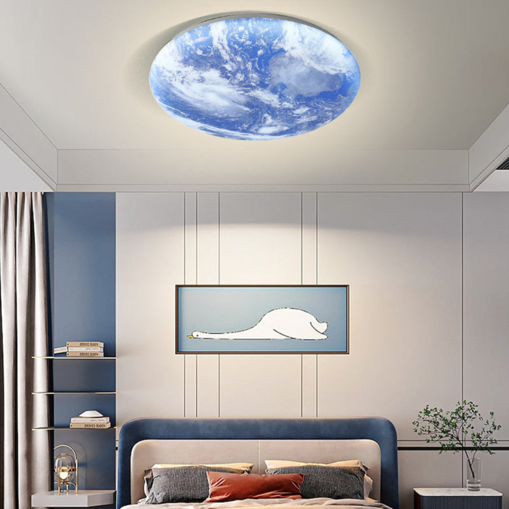 Nowoczesna Lampa Sufitowa Inspirowana Księżycem do Salonu i Sypialni - Eleganckie Oświetlenie w Minimalistycznym Stylu