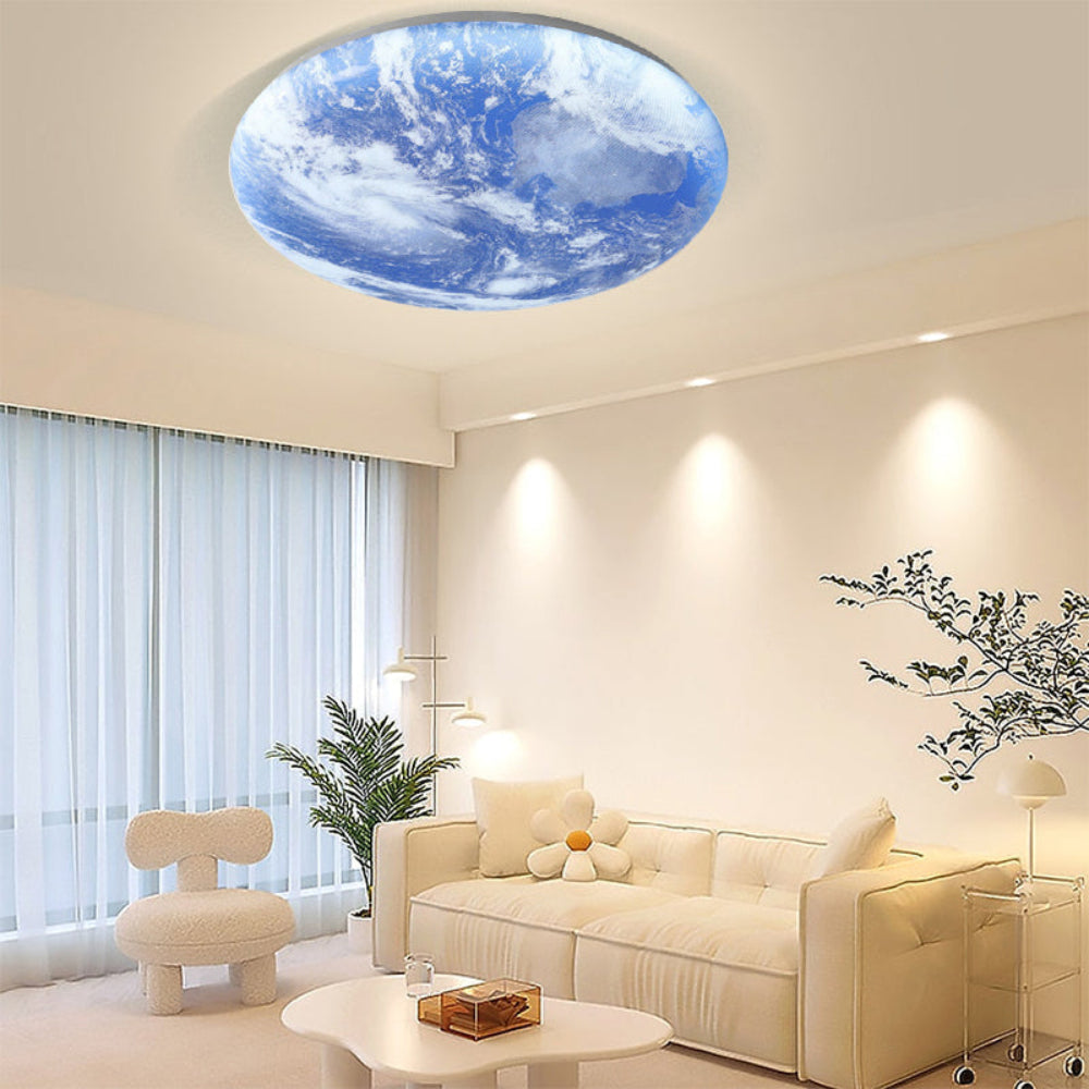 Nowoczesna Lampa Sufitowa Inspirowana Księżycem do Salonu i Sypialni - Eleganckie Oświetlenie w Minimalistycznym Stylu