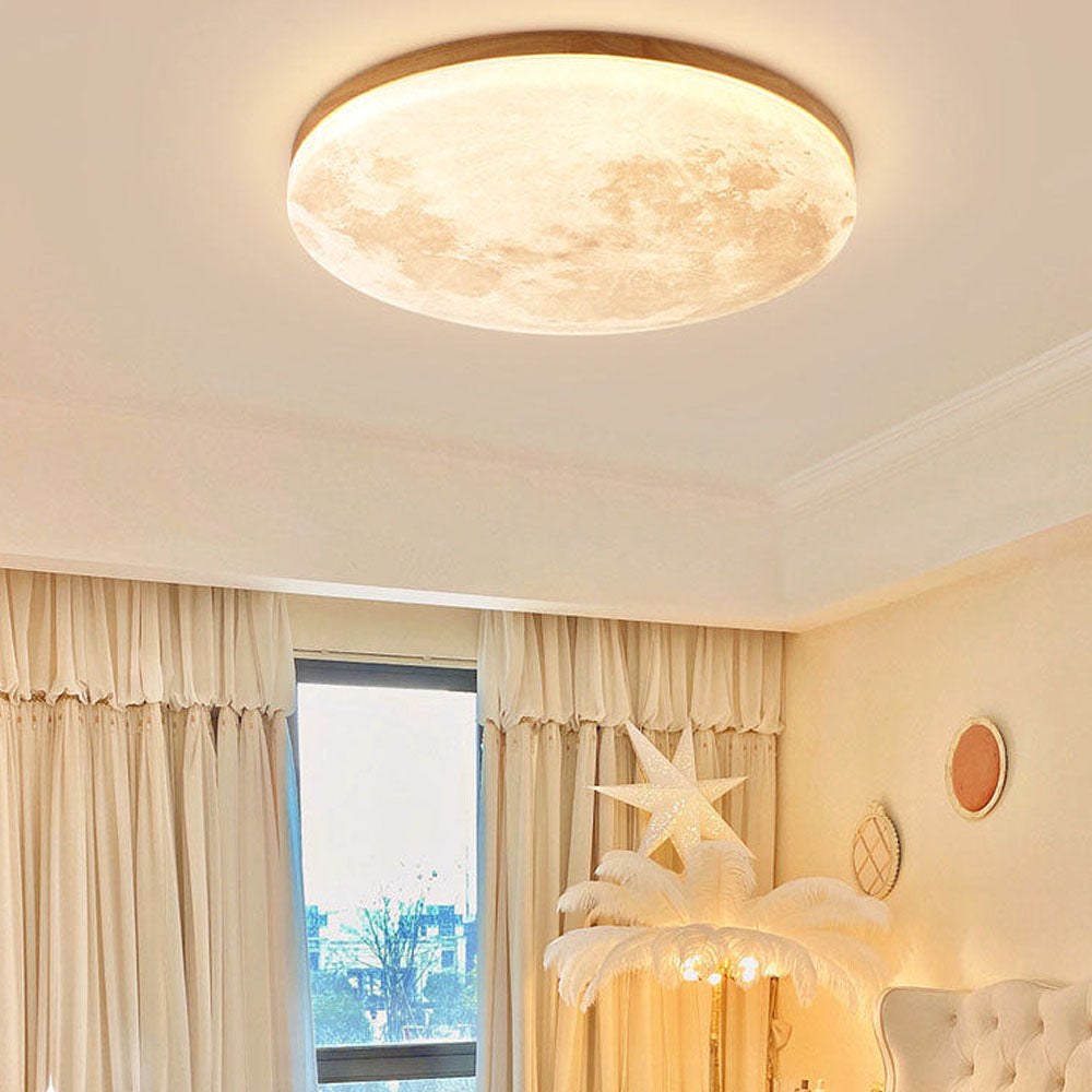 Nowoczesna Lampa Sufitowa Inspirowana Księżycem do Salonu i Sypialni - Eleganckie Oświetlenie w Minimalistycznym Stylu