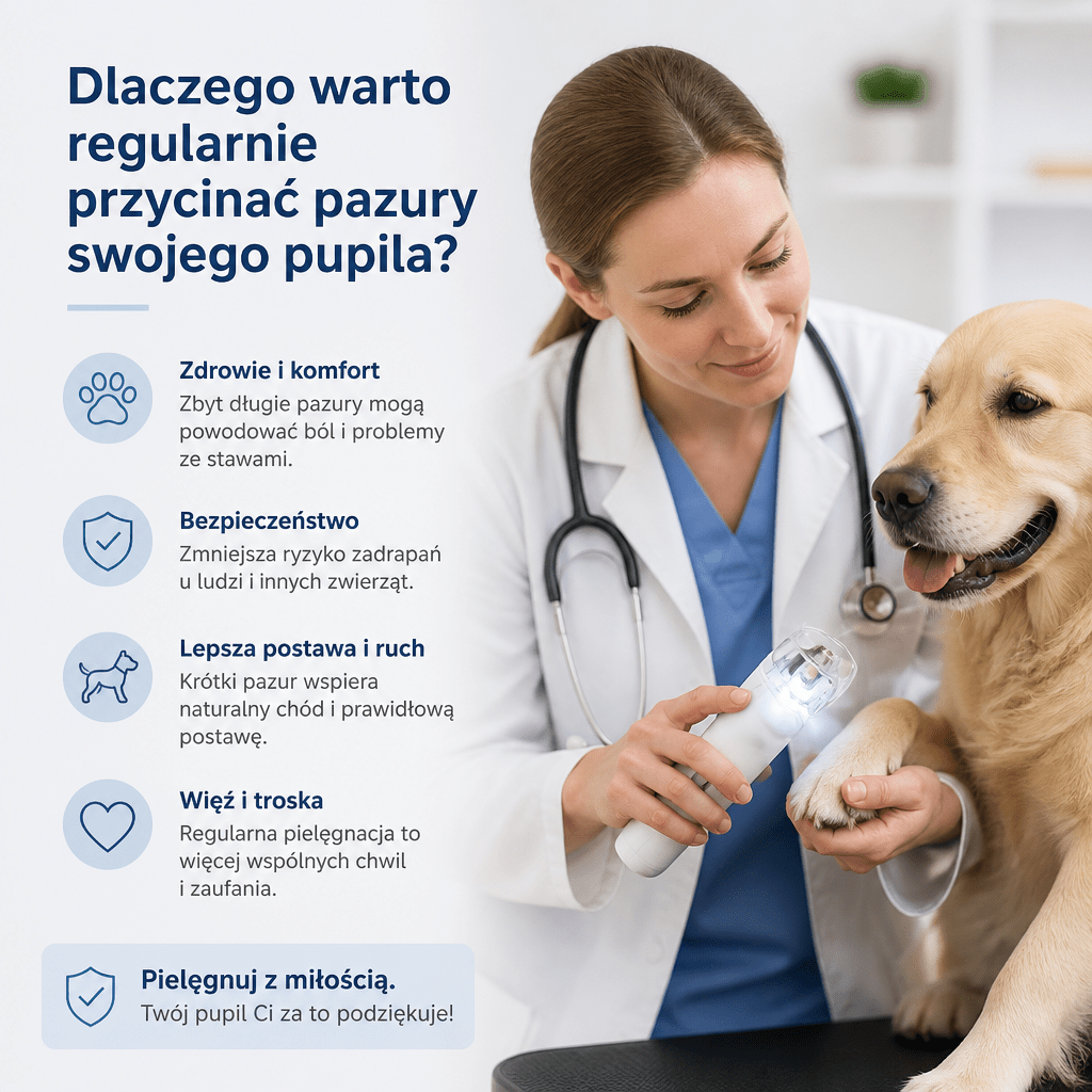 Obcinacz do Paznokci dla Psa i Kota z Oświetleniem LED – Bezpieczne Przycinanie z Antypoślizgowymi Uchwytami