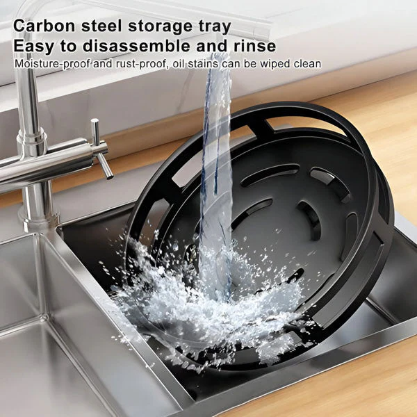 Obrotowy Metalowy Organizer 3-Poziomowy z Wytrzymałą Ramą i 360° Obrotem 1