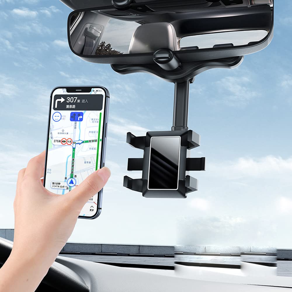Obrotowy Uchwyt Samochodowy Na Telefon Z Regulacją 360° Do Lusterka Wstecznego 1