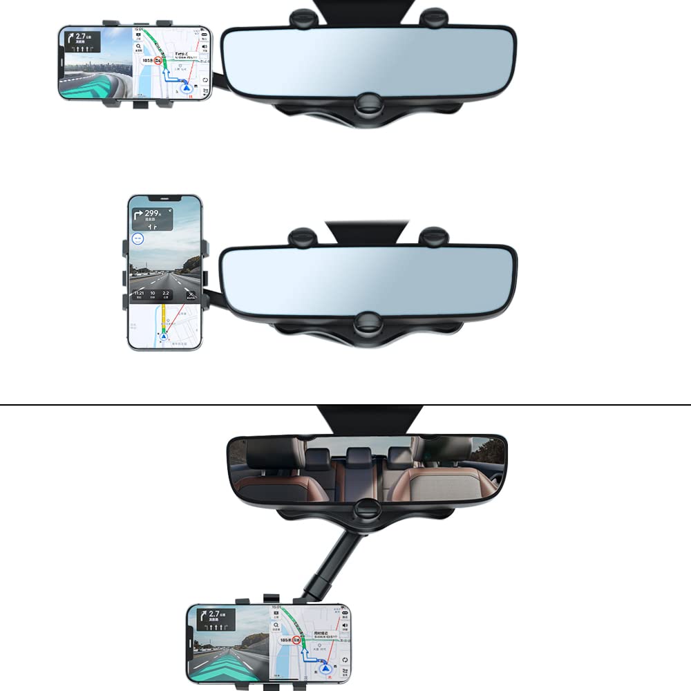 Obrotowy Uchwyt Samochodowy Na Telefon Z Regulacją 360° Do Lusterka Wstecznego 3
