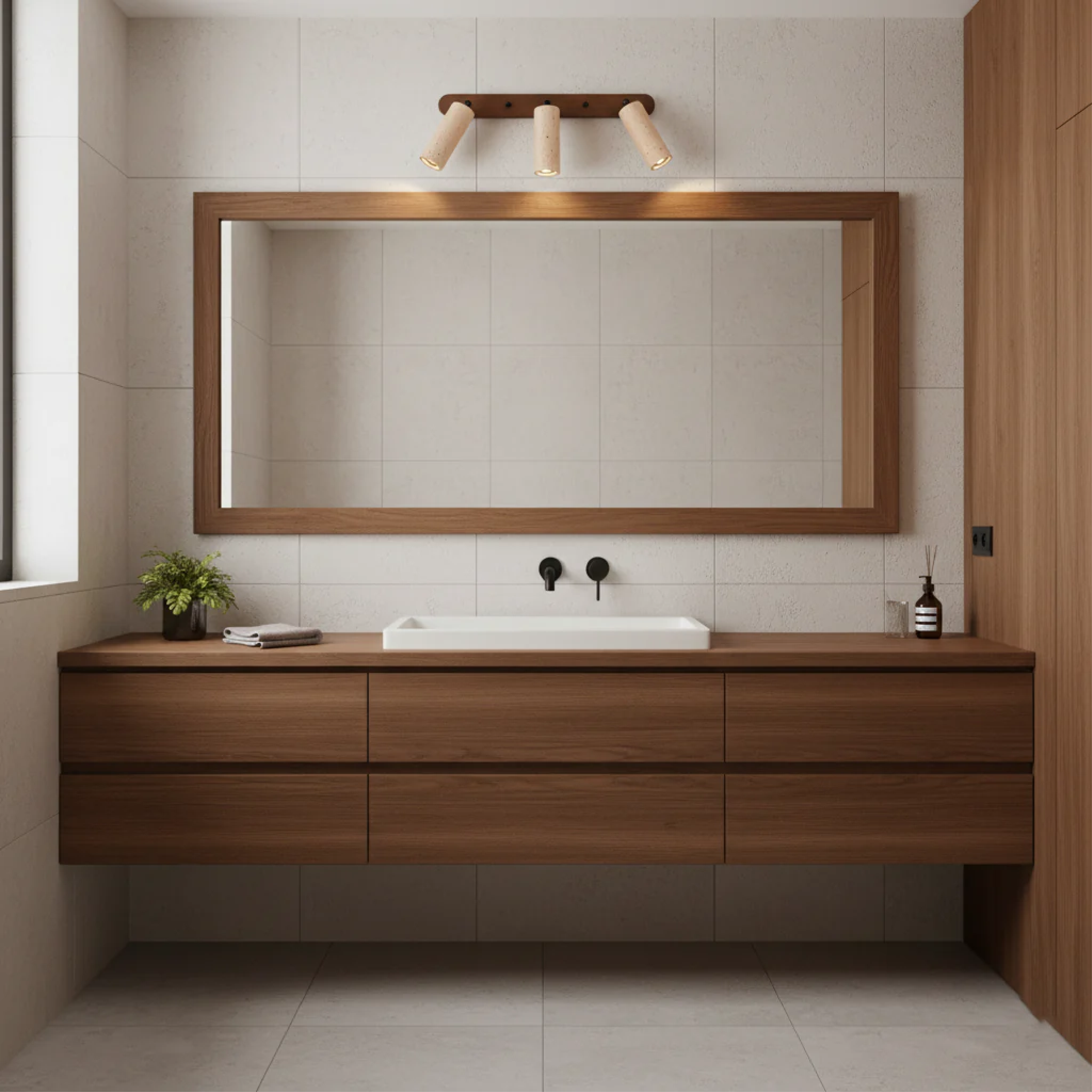 Obrotowy kinkiet z trawertynu - nowoczesna lampa ścienna LED 3