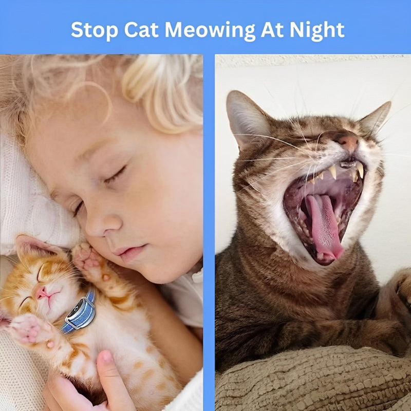 Obroża Dla Kota Z Pilotem - Amortyzująca Kontrola Miauczenia, Regulowana, Niebieska 4