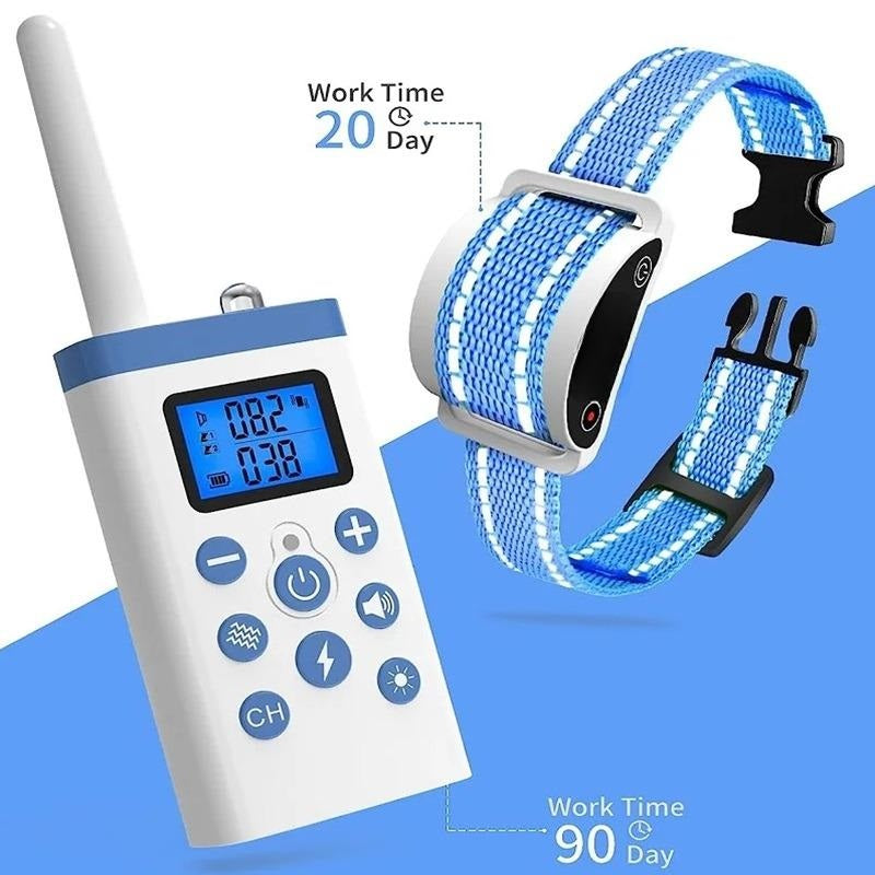 Obroża Dla Kota Z Pilotem - Amortyzująca Kontrola Miauczenia, Regulowana, Niebieska 5