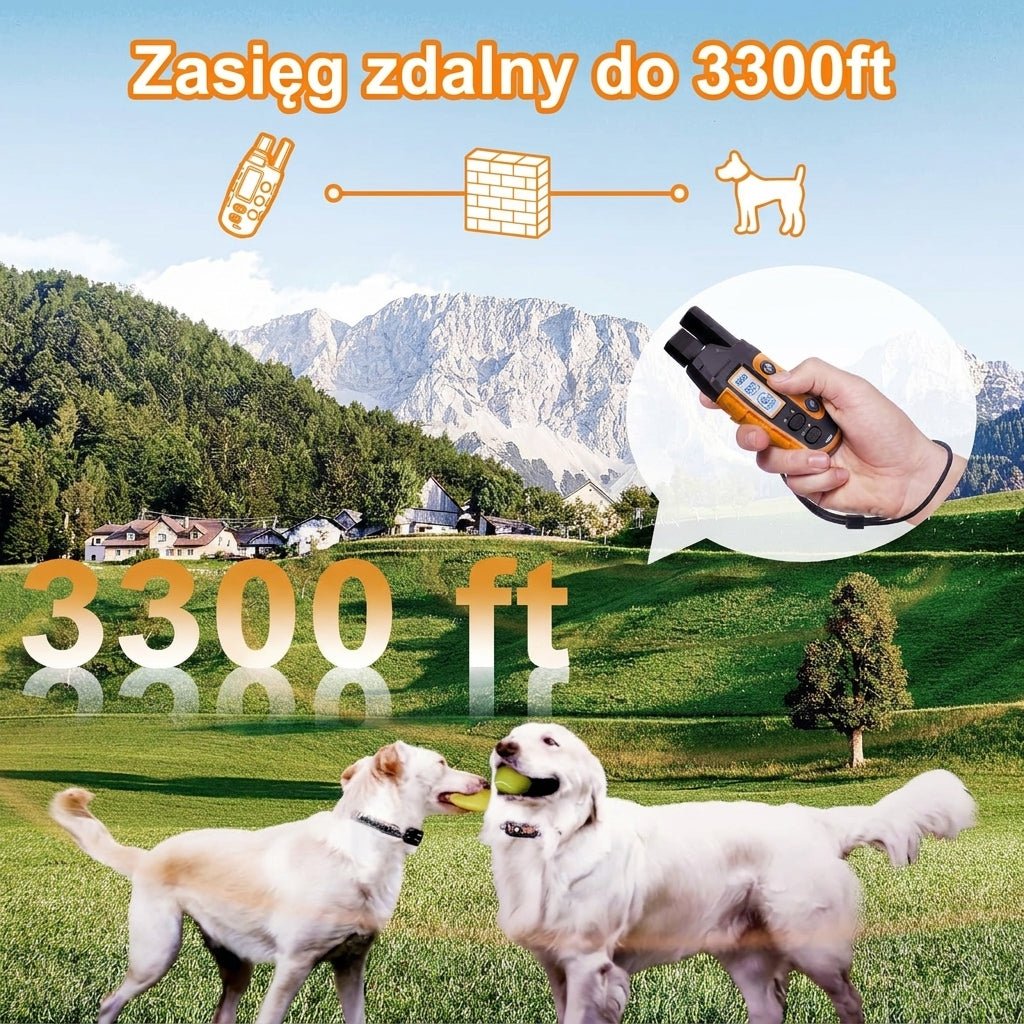 Obroża elektroniczna do zdalnego szkolenia psów z zasięgiem 1000 m i 3 trybami pracy 13