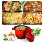 Okrągły Żeliwny Piekarnik Holenderski z Pokrywką 1L, Emaliowany, Idealny do Gotowania 8