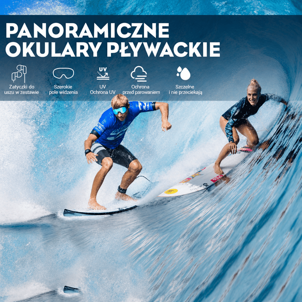 Okulary Pływackie z Powłoką Przeciwmgielną – Szerokokątne Gogle do Pływania Unisex