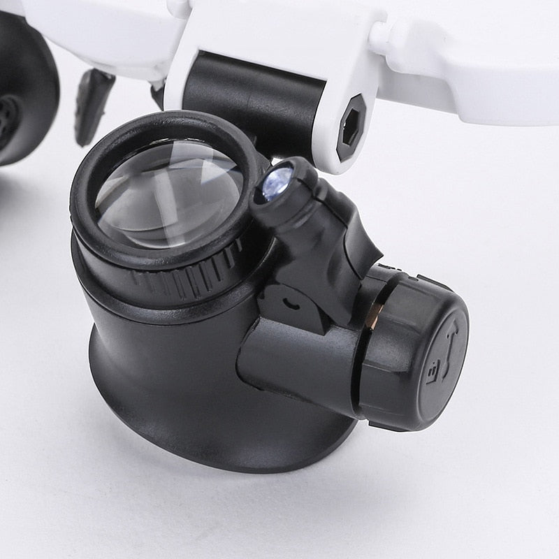 Okulary Powiększające z Diodami LED – Wymienne Soczewki 1,5x do 3,5x, Idealne do Rękodzieła 5