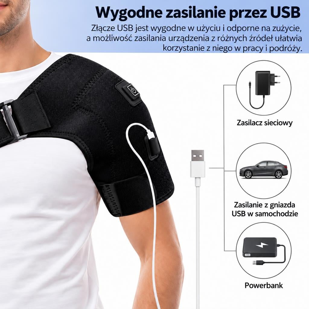 Orteza Barku z Terapią Ciepłem – Regulowana, Na Lewą i Prawą Rękę, Neopren 11