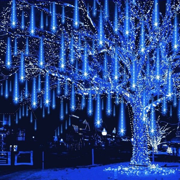 Oświetlenie Zewnętrzne LED Sopelki Kaskadowe – 8 Rurek 50 cm do Dekoracji Domu 1