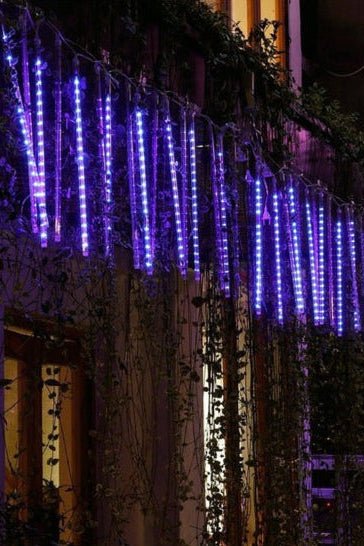 Oświetlenie Zewnętrzne LED Sopelki Kaskadowe – 8 Rurek 50 cm do Dekoracji Domu 5