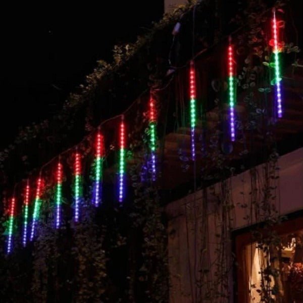 Oświetlenie Zewnętrzne LED Sopelki Kaskadowe – 8 Rurek 50 cm do Dekoracji Domu 8