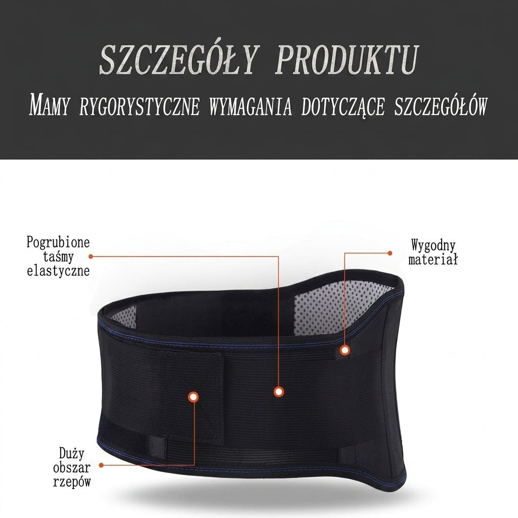 Pas lędźwiowy samonagrzewający się z regulacją – Ortopedyczny pas na kręgosłup lędźwiowy do pracy 3